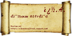 Ölbaum Alfréd névjegykártya